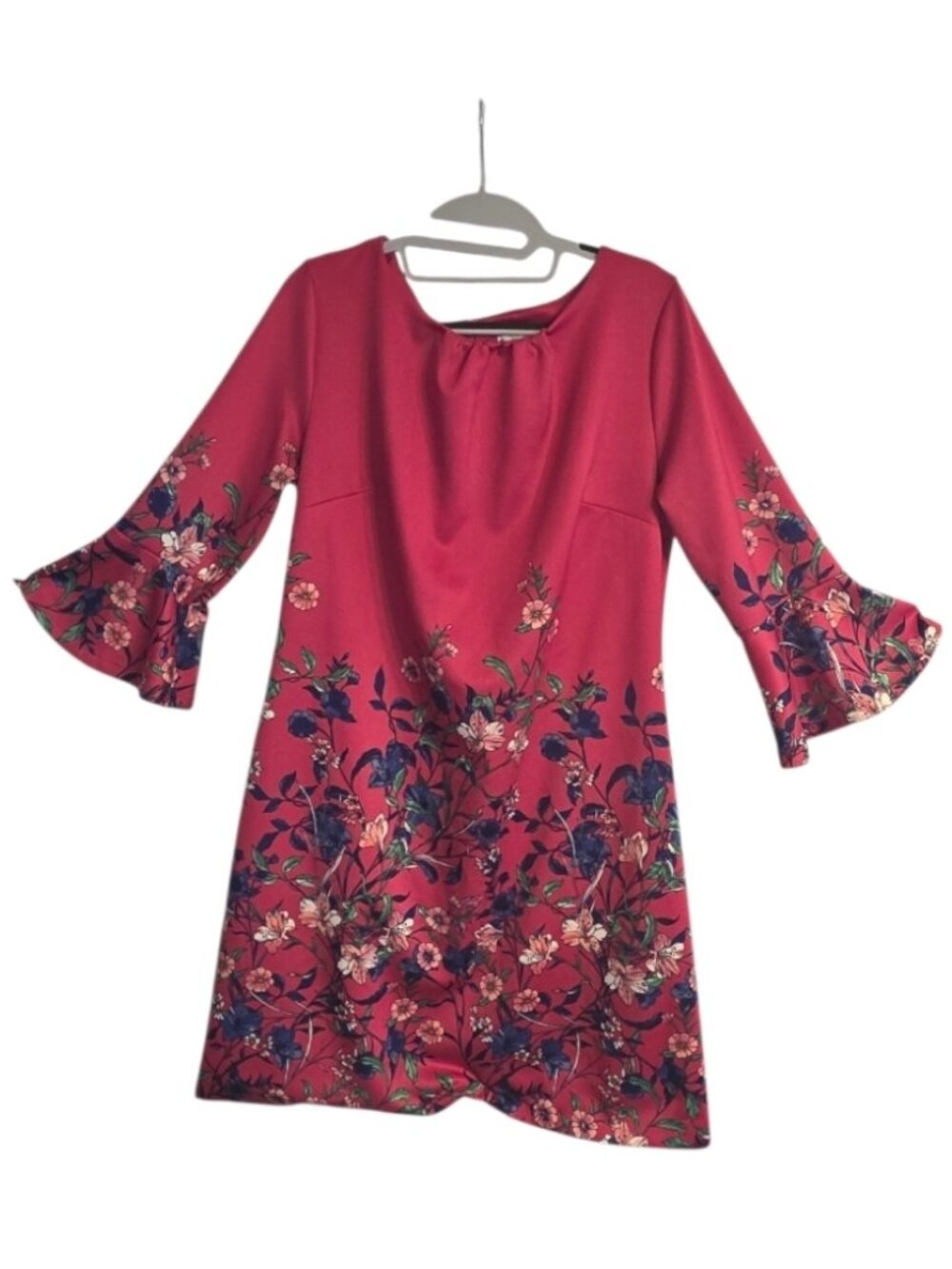 New York and Company Cocktail Dress Bell Sleeves Sz XL Boho Chic Spring